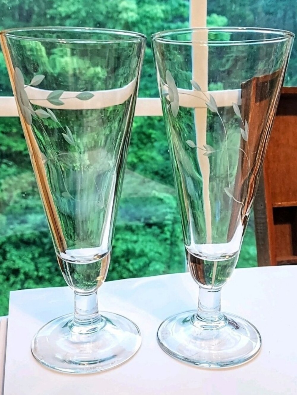 Princess House Heritage Patter Pilsner Glasses (2)